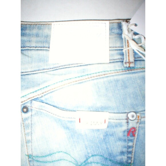 New Womens NWT Designer Replay Jeans 25 Skinny Light Blue Italy Trademark Tall - Picture 6 of 7